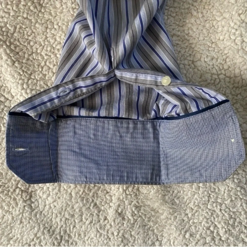 Banana Republic Blue/Gray Long Sleeves Dress Up Cotton Shirt, Sz: L (16-16 1/2)